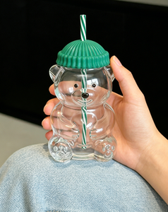 Yaratıcı Özel Tasarım Ayı Şeklinde (600ml) Yeniden Kullanılabilir Şeffaf Su Bardağı, Kahve Bardağı ve Sütlü Çay Bardağı, Stokta, Instagram Çok Satanlar - Product Image 2