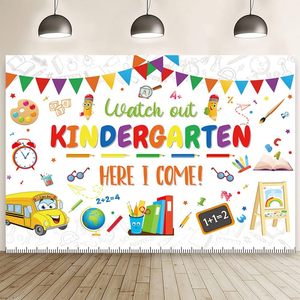 Fondo Fotográfico de Fieltro para Regreso a Clases, con Diseño de Manzana y Autobús Escolar, Decoración para Fiestas, Personalizable - Product Image 5