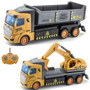 自卸车RC卡车工程车玩具mexer挖掘机挖掘推土机前装载机玩具拖车电子工程玩具