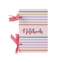 Diario de Papel con Hojas Sueltas Estilo Retro, Impresión CMYK A6, con Lazos de Cinta Roja a Cuadros, 50 Hojas, para Regalo