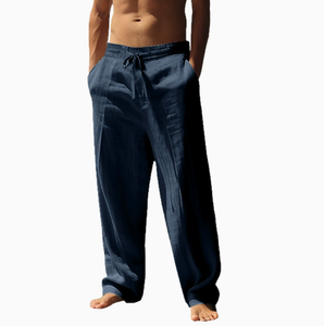 Nouveau <span class=keywords><strong>pantalon</strong></span> décontracté ample <span class=keywords><strong>en</strong></span> <span class=keywords><strong>lin</strong></span> pour <span class=keywords><strong>homme</strong></span>, respirant, couleur unie, coupe droite - Product Image 4