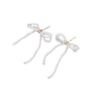 Bowknot Pearl Stud Earrings For Women Everyday Wear Geometric Design EH4341 - Product Image 5