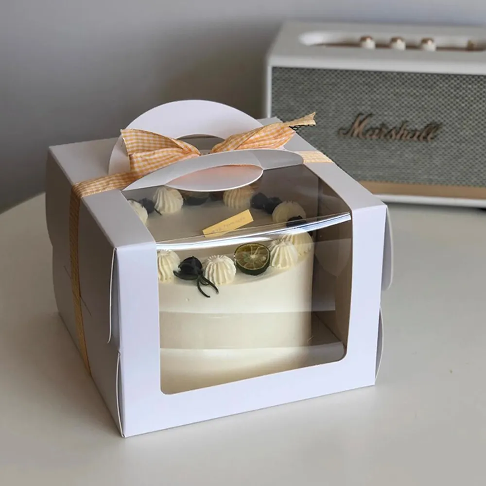 Geburtstagstorte-Dessertschachtel mit Griff Tortenbox mit Fenster kundenspezifische Tortenbox