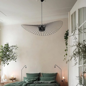 Lustre Chapeau de Paille <span class=keywords><strong>Vertigo</strong></span> de style français, design vintage, pour salon et chambre, abat-jour en fil de soie tressé à la main - Product Image 2