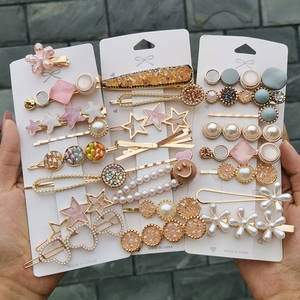 Модные аксессуары для волос металлические заколки набор с бархатным украшением сердца для леди - Product Image 3