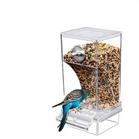 Distributeur de nourriture pour perroquets anti-déversement et anti-éclaboussures, mangeoire automatique avec trémie externe, mangeoire rectangulaire en plastique pour oiseaux, fournitures pour oiseaux de compagnie