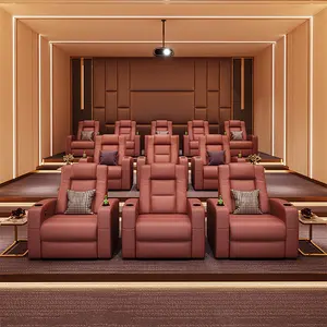 Sofá de <span class=keywords><strong>Cine</strong></span> en Casa Personalizado CY, Sillón Reclinable de Cuero, Asiento Reclinable para <span class=keywords><strong>Cine</strong></span> en Casa con Consola para Muebles de <span class=keywords><strong>Cine</strong></span> Privado - Product Image 1