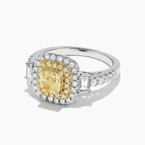 Anello di Lusso con Gemma Gialla Quadrata per Donne, Stile Principessa, Elegante Gioiello da Dito alla Moda - Product Image 6