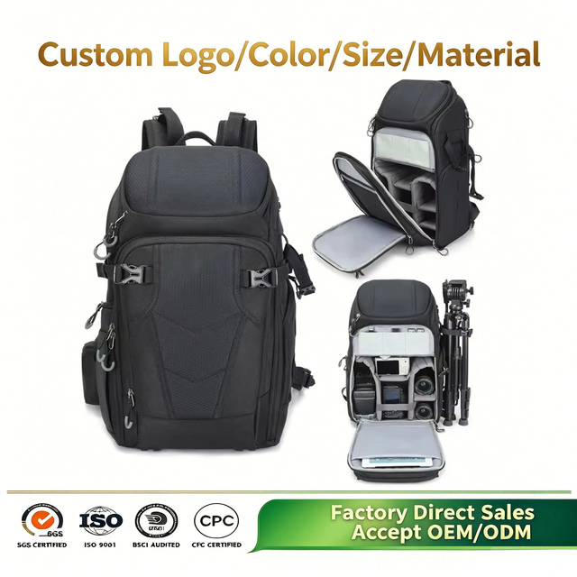 Luxury Vintage Nylon Camera Backpack with Laptop Sleeve and Tripod Holder for Professional DSLR/SLR Mirrorless Cameras