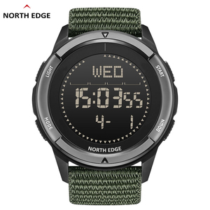 Reloj deportivo NORTH EDGE ALPS para hombre, digital, de fibra de carbono, resistente a golpes, ultraligero, con brújula, resistente al agua 50M. - Product Image 1