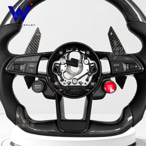 Volant sport à fond plat en fibre de carbone personnalisé, adapté aux modèles de course <span class=keywords><strong>Audi</strong></span> <span class=keywords><strong>RS</strong></span>, RS3, RS5, RS7, A3, A4, A5 - Product Image 4