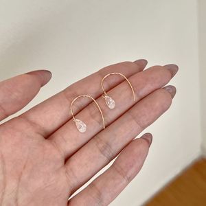 Dylam Exclusive Design Fine Jewelry Rhodium Champagne Gold Plated S925 Silver Dangle Pear Shape 5A Zirconia <b>Hook</b> <b>Earrings</b> - Product Image 4