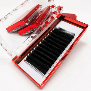 Super Black Anime Spike Lash 0.03 0.05 0.07 Wimpernverlängerung mit individuellem Logo, vorgefertigte Fächerwimpern-Trays - Product Image 3