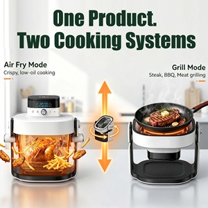 หม้อทอดไร้น้ำมันแบบแก้ว 2 in 1 ขนาด 7QT พร้อมตะแกรงย่าง สำหรับขายส่งในบราซิล - Product Image 4
