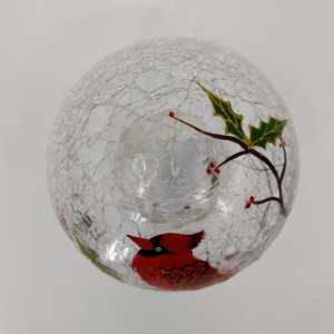 Vente en gros de lampes boule de verre craquelée lampes de table à motif d'oiseau cardinal <span class=keywords><strong>veilleuse</strong></span> LED alimentée par batterie pour fête d'anniversaire - Product Image 2