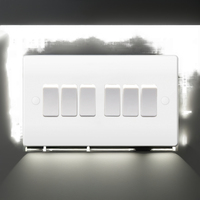 Enchufes e Interruptores de Pared de Baquelita de 6 Tomas y 2 Vías, Universales, 13A, Botón Pequeño, Voltaje Máximo 250V, Fácil Instalación (Reino Unido)
