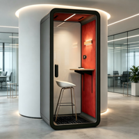 Cabine de bureau insonorisée portable et moderne avec éclairage LED, design mobile, système de ventilation et caractéristiques écologiques pour le bureau à domicile