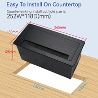 2 prises de courant universelles AC, USB-C PD 65W, charge rapide, port réseau RJ45 intégré, prise de table de conférence dissimulée