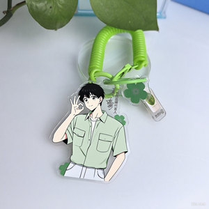 Customized Cartoon Flexible Keychain Tags Spring Cord Acrylic Design Personalized Digital Photo Accessories Promotion Gift