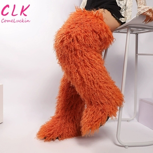 <span class=keywords><strong>Stivali</strong></span> Alti da Neve da Donna Sopra il Ginocchio 72 cm <span class=keywords><strong>con</strong></span> <span class=keywords><strong>Pelliccia</strong></span> di Procione e <span class=keywords><strong>Pelliccia</strong></span> Mongola, Colore Personalizzabile, Calda Fodera <span class=keywords><strong>in</strong></span> Peluche e Suola Piatta per Esterno - Product Image 4