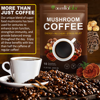 ACENTIALLABS Poudre de Champignons Marque Blanche Anti-Stress Bio 10 Superaliments Champignons Naturels CAFÉ pour Améliorer la Fonction Cérébrale