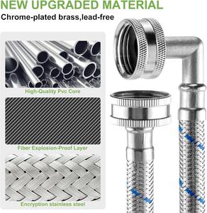 Precio de Fábrica, Codos Manuales de 90 Grados, Paquete de 2, Manguera Trenzada de Acero Inoxidable 304 de 6 Pies para Lavadora, para Uso en Hoteles y Exteriores - Product Image 2