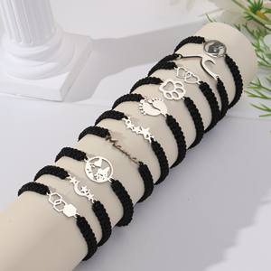 Brazalete de Acero Inoxidable con Diseño de Terylene Tejido, Moderno y Elegante, Regalo Unisex Perfecto para Amantes de Mascotas y <span class=keywords><strong>Almas</strong></span> Espirituales - Product Image 1