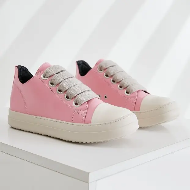 Sneakers Casual Shoes Pink PU Leather Shoes For Women Boots Male Luxury Designer Lace-up Women's Sneakers