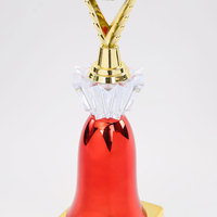 Trophée moderne rouge et doré, design personnalisé, trophées gravés en ABS, compétition de volley-ball, AD93