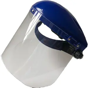 Helm warna biru kustom dengan visor transparan tanpa ikatan aluminium sejak 2000