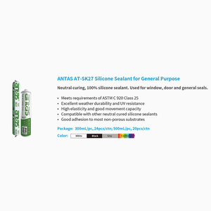 Antas SK27 - Sellador de Silicona Transparente de Curado Neutro de Excelente Resistencia, Impermeable y Resistente a la Intemperie, <span class=keywords><strong>Pegamento</strong></span> <span class=keywords><strong>para</strong></span> Vidrio - Product Image 2