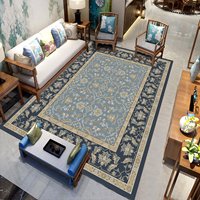 Tapis en polyester à poils ras, style bohème vintage de luxe, motif floral, avec envers enduit de PVC, lavable en machine, sur mesure