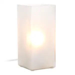 מנורת שולחן מתכת מודרנית מרובעת פלסטיק תאורת לילה מנורת שולחן עם גוון בד