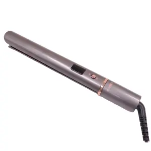 rose gold ceramic flat iron adjust temperature display grey hair straightener