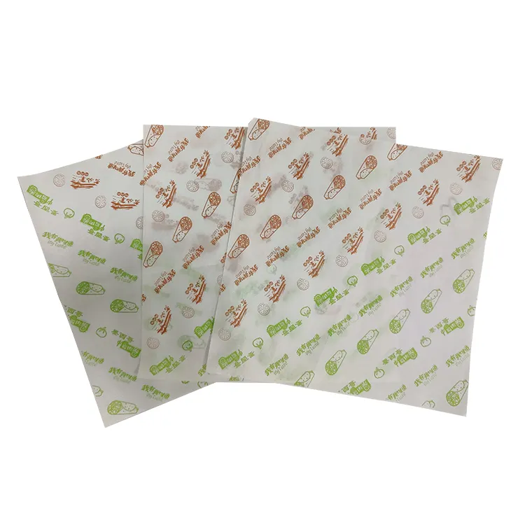 Customized Printed Logo and Size Pizza wrapping paper deli food packaging waterproof wrap burger custom printed wrapping paper