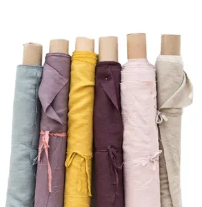 Tela de lino 2102183 suavizada y de buena calidad para textiles del hogar, 100% cm de ancho, adecuada para ropa de cama, 280