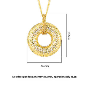 Collier en cuivre plaqué or <span class=keywords><strong>de</strong></span> haute qualité avec motif filigrané, motif signe <span class=keywords><strong>de</strong></span> paix chinois porte-bonheur, écologique, pour femme, idéal comme cadeau - Product Image 6