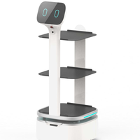 Robot de livraison de nourriture intelligent, charge utile de 45 kg, 3 plateaux, navigation laser et visuelle, autonomie de 8 heures pour les restaurants