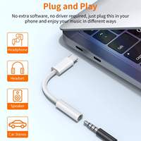 Adaptateur USB C-3,5 mm (matériau ABS) pour câble de casque iPhone/iPad/Pixel