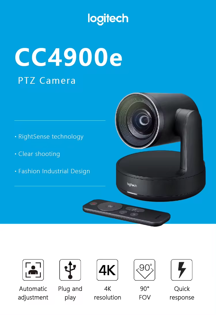 Logitech Rally CC4900E - Premium 4K PTZ Camera for Conferences