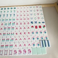 Tuiles de Mahjong Américaines de Luxe, Chiffres Anglais, Boîte Acrylique Portable, Jeu de Société pour le Divertissement