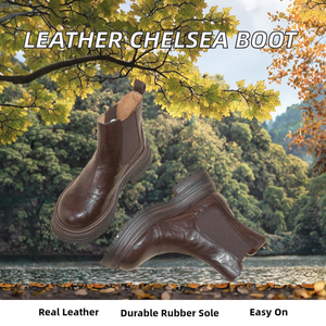 Botas Chelsea Vintage de Piel Auténtica con Suela de Goma, Estilo Británico, Botines para Mujer para Todas las Temporadas - Product Image 2