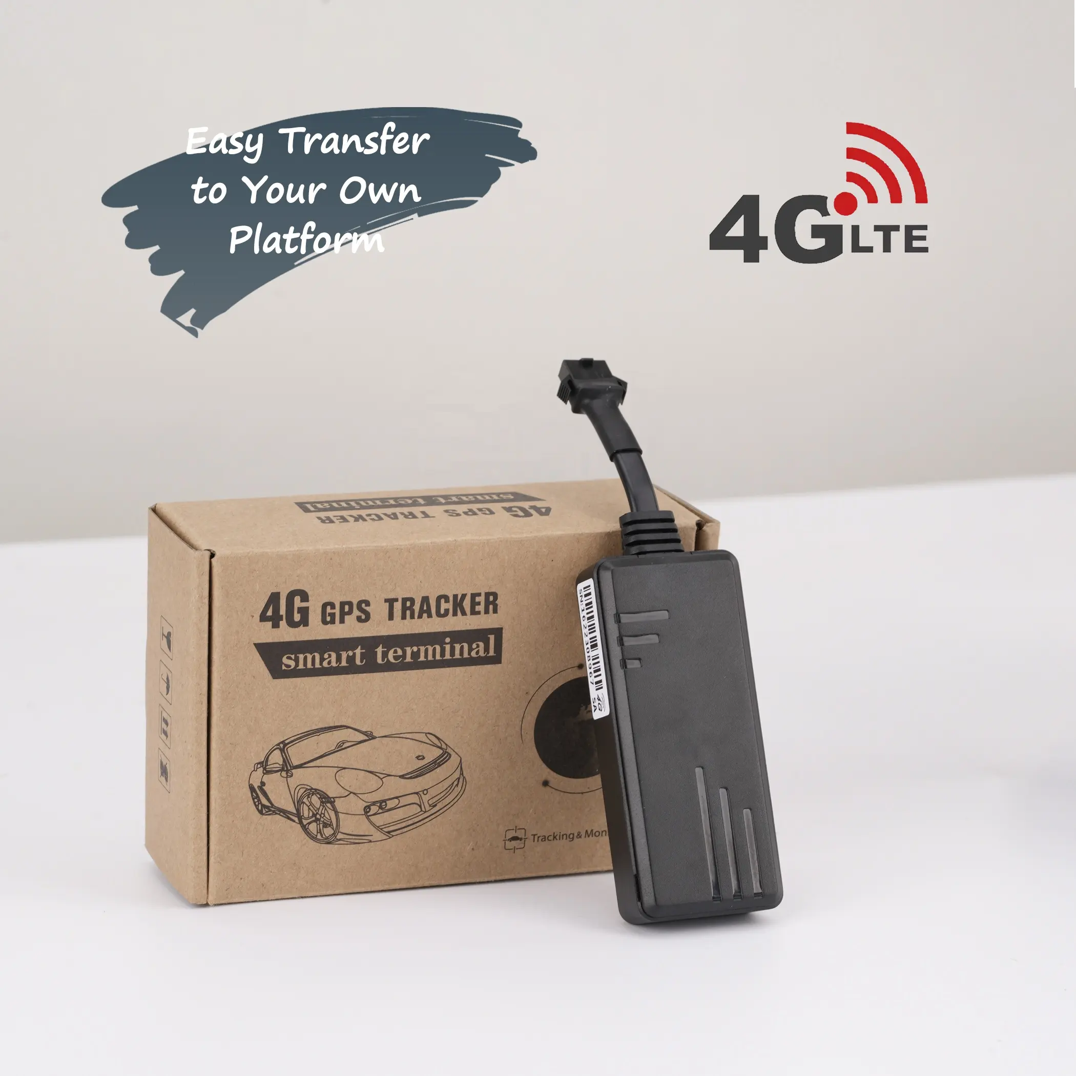 Traqueur GPS universel 4G 4 fils J16A-SA pour voiture Batterie intégrée GSM GPRS GPS Google Map Tracking Location Device Over Speed Limit