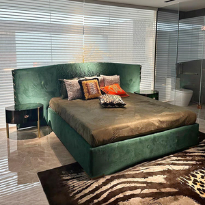 Gainsville King Size Camas de lujo con funda Estilo real Noble Elegante Cama de cuero Queen para apartamento de Villa - Product Image 2