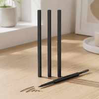 Pensil Alis Vegan Slim 5 Warna Berkualitas Tinggi Kemasan Custom Logo Ujung Ganda Ultra Tipis Segitiga Otomatis