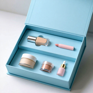 Boîte d'emballage rigide magnétique personnalisée avec tiroir pour fond de teint, rouge à lèvres, crème de soin de la peau, cosmétiques, avec logo personnalisé, tendance, fabriquée à la main - Product Image 2