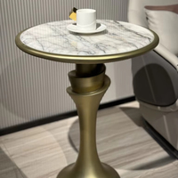 Kenaz table d'angle ronde de luxe moderne table d'appoint pour canapé en marbre naturel pour la maison meubles d'hôtel table basse en métal