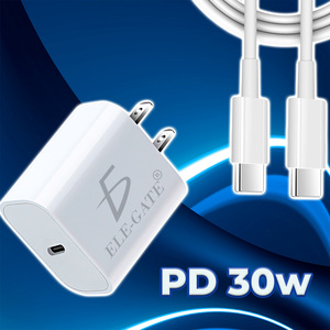 Chargeur ELE-GATE 30W avec câble de type C, charge rapide pour téléphone et tablette - Product Image 3