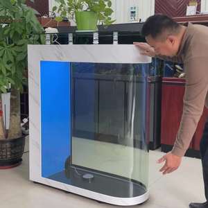 Tangki ikan akuarium Modern kaca persegi panjang transparan besar kustom untuk ruang tamu ramah lingkungan 32L - Product Image 3