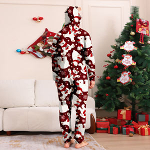 Offre Spéciale 2024 noël femmes hommes enfant bébé <span class=keywords><strong>combinaison</strong></span> <span class=keywords><strong>ours</strong></span> entièrement imprimé à capuche fermeture éclair Onesie pyjamas famille correspondant tenues - Product Image 3